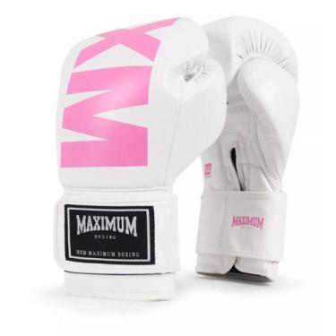 Imagem de Luvas de Boxe Muay Thai MMA Feminina MXM White Pink Maximum, Branco, P