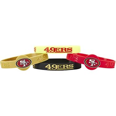 Imagem de Aminco Pulseiras de silicone NFL San Francisco 49Ers, pacote com 4