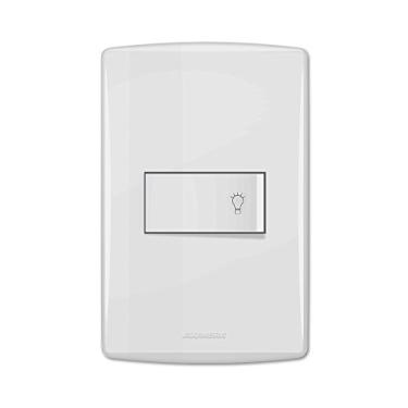 Imagem de Conjunto Pulsador Minuteria com Placa 4X2, Alumbra, Siena 6502, Branco