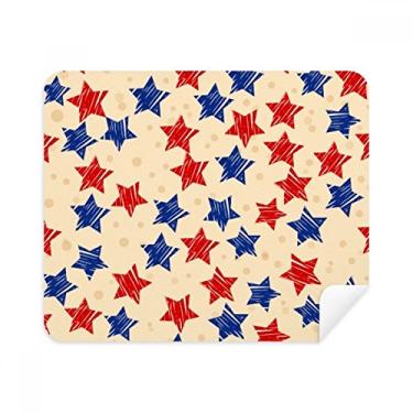 Imagem de Pano de limpeza de tela com 2 peças de tecido de camurça azul Pentagrama America Country Elements