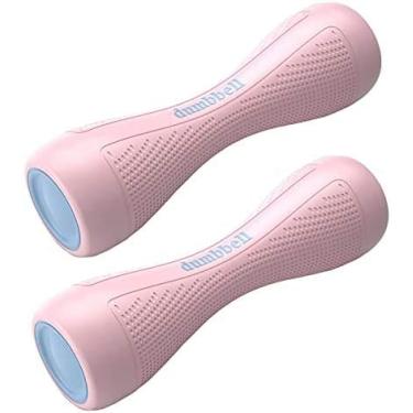 Imagem de Halteres ajustáveis para mulheres, conjunto de pesos de mão 1-1,5-2 kg para exercícios e fitness, casa, escritório, academia (rosa)