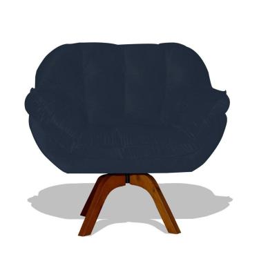 Imagem de Poltrona Giratória Miami Suede Base de Madeira - SSX Multicoisas