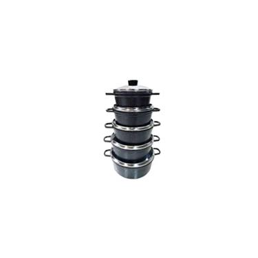 Imagem de Jogo de Panelas Caçarolas de Alumínio Fundido Cava - 5 Peças - Craqueado