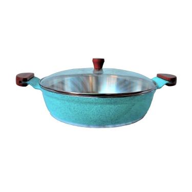 Imagem de Frigideira Azul Turquesa Alumínio Usinado Javali AM 30cm