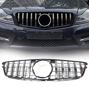 Imagem de FINMOKAL Grade frontal cromada estilo GT R para Mercedes-Benz W204 S204 C300 C350 2007-2014