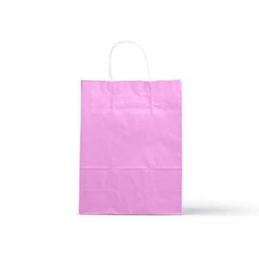 Imagem de Sacola de Papel Kraft Colorido P 18x22x9cm 50und - Rosa Bebe