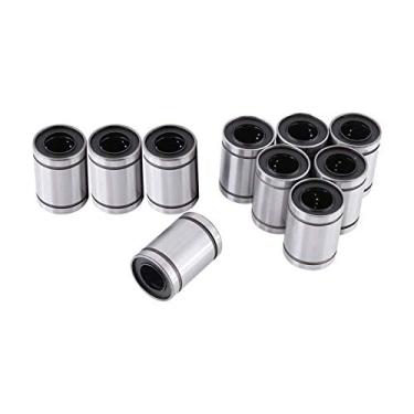 Imagem de 10 peças de buchas de rolamento de esferas Kaufpart para CNC, impressora 3D e hastes de 12mm; Dimensões de 12mm (ID) x 21mm (OD) x 30mm (H) garantem alta precisão e deslizamento suave em movimentos lineares.