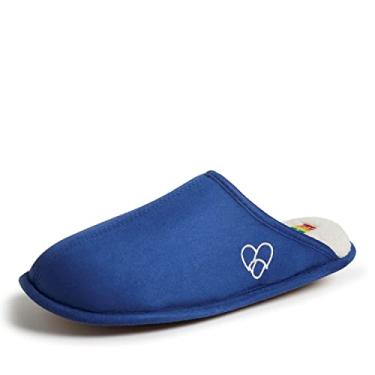 Imagem de Dearfoams Unissex-Adulto Comemora Orgulho Scuff com Pantufa de Tamanho Inclusivo, Azul, 7-8 Women/5-6 Men