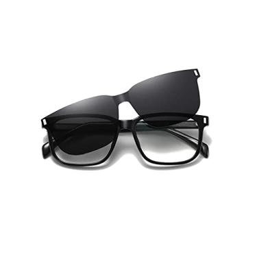 Imagem de Óculos de sol polarizados quadrados masculinos designer clipe magnético em óculos de sol óculos de pesca polarizados clássicos masculinos Enction, C1 preto preto, polarizado