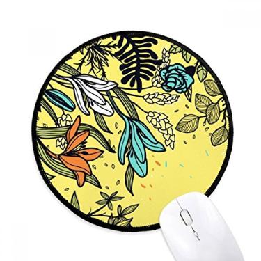 Imagem de DIYthinker Arte moderna lírio flores plantas desenho mouse pad desktop escritório tapete redondo para computador