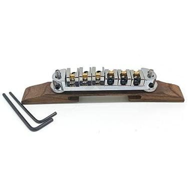 Imagem de Selim de rolo prata Tune-O-Matic Bridge Rosewood Base para guitarra Archtop Jazz