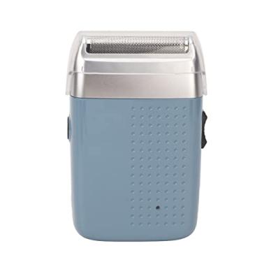 Imagem de Aparador de Barba para Homens USB Recarregável Aparador de Cabelo Portátil à Prova D'água Elétrico Barbeador de Barba Azul