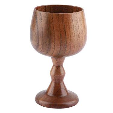 Imagem de Copo de madeira, copo de madeira saudável elegante café vinho uva copo multifuncional de madeira ferramenta de cozinha copo de madeira
