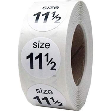 Imagem de Adesivos de tamanho de sapato de 1,9 cm, White Size 11 1/2, 3/4" Circle