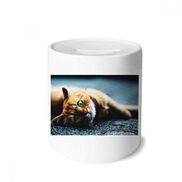 Imagem de DIYthinker Animal Puro Blue Eye Gato Fotografia Caixa Dinheiro Caixa Cerâmica Porta-Moedas Presente Porquinho