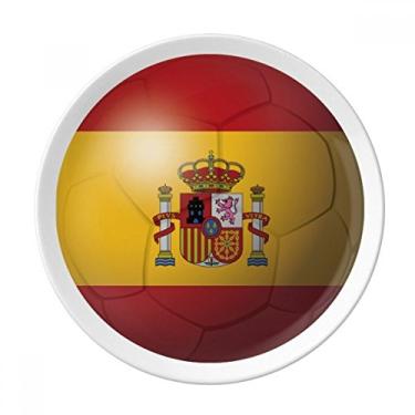 Imagem de Prato de futebol com bandeira nacional da Espanha, Prato de jantar decorativo de porcelana Salver
