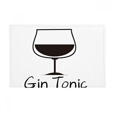 Imagem de DIYthinker Tapete antiderrapante para porta de banheiro com desenho de Gin Tonic
