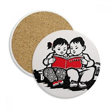 Imagem de Caneca de porta-copos chinesa patriotismo para meninos e meninas, proteção de mesa, pedra absorvente