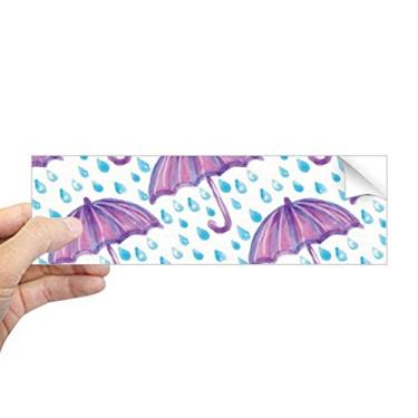 Imagem de DIYthinker Adesivo retangular roxo em aquarela guarda-chuva chuva para-choque, adesivo para janela notebook
