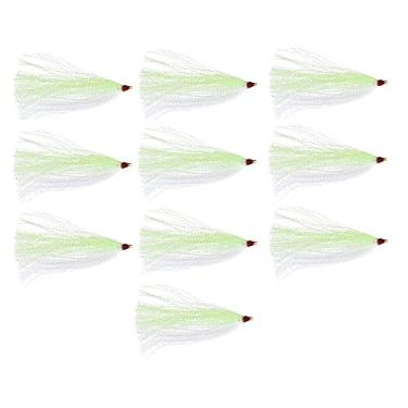 Imagem de Brinquedo de rabo de cavalo da Last Cast Tackle – Pacote com 10 – 5 cores para escolher, Green / White