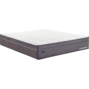 Imagem de Colchão Super King Molas Superlastic 193x203x32cm San Francisco Mannes Branco/Cinza