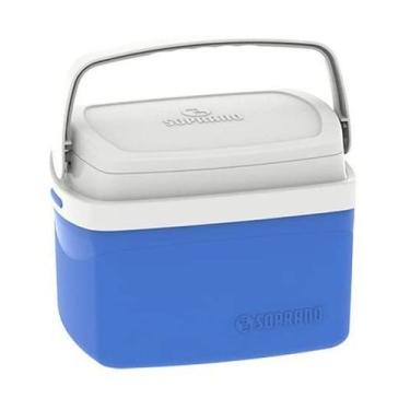 Imagem de Caixa Termica Cooler 5L Pequena Com Alça Azul Soprano