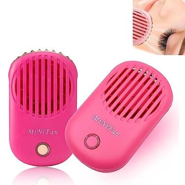 Imagem de Mini ventilador de cílios USB portátil 800 mAh ar condicionado feminino ferramentas de maquiagem ventiladores de cílios portáteis ventilador de refrigeração elétrico silencioso ventilador de refrigeração 2 peças, rosa, 12 x 7 cm