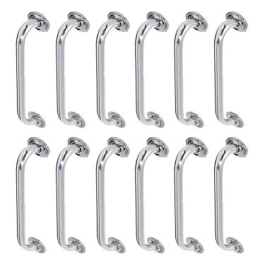 Imagem de Alça De Apoio 50cm Barra Inox Segurança Banheiro Kit 12 Unidades Deficiente Idoso Acessibilidade Cadeirante Corrimao