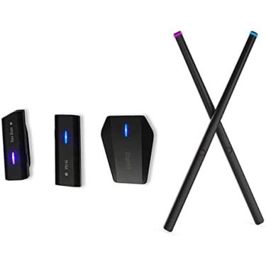 Imagem de Conjunto de bateria eletrônica de ar, opção de realidade virtual com 2 baquetas eletrônicas e 2 sensores de pé, baquetas portáteis com luz, suporte Bluetooth MIDI Pocket Drum, para iniciante