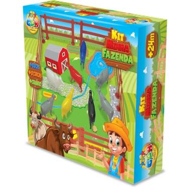 Imagem de GGB Plast Kit Fazendinha Brinquedo Educativo Crianças Infantil Animais, Multicor