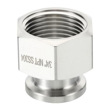 Imagem de PATIKIL Adaptador de três grampos TC de 2,5 cm, encaixe Tri-Clover para NPT adaptador de rosca fêmea 3/10.2 cm, aço inoxidável 304 hexagonal para alimentos e bebidas lácteas, 25,2 mm