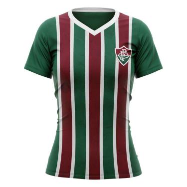 Imagem de Camiseta Braziline Volcano Fluminense Feminino - Vinho e Verde