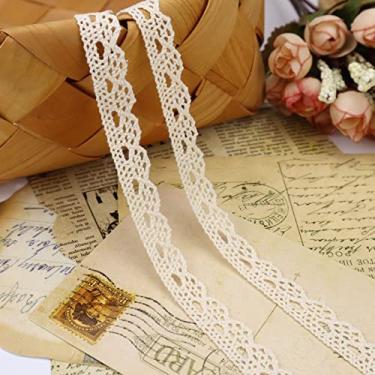 Imagem de Fita de renda bege 30 metros com acabamento em renda de crochê, costura de algodão para artesanato, embalagem de presente, decoração de casamento nupcial, suprimentos para scrapbooking