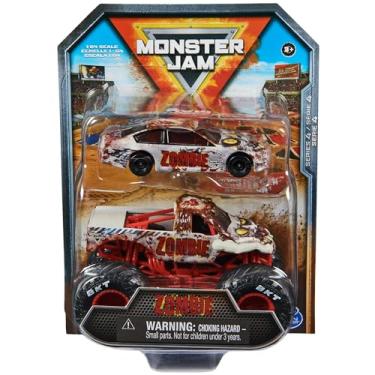 Imagem de Monster Jam Official 1:64 Scale Diecast 2-Pack Monster Truck and Race Car Series 4 Zombie
