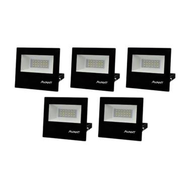 Imagem de Refletor Led Avant 20W 6500K Bivolt Preto 5 Unidades