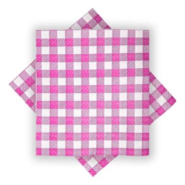 Imagem de Guardanapo de Papel Xadrez Pink 30cm x 31cm - 50 Unidades