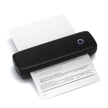 Imagem de Impressora Térmica Portátil ZJchao, Impressora Móvel Sem Tinta A4 Sem Fio Bluetooth Térmica, Impressoras Pequenas Com 1 Rolo de Impressão Térmica Pape Mini Impressora para (Preto)