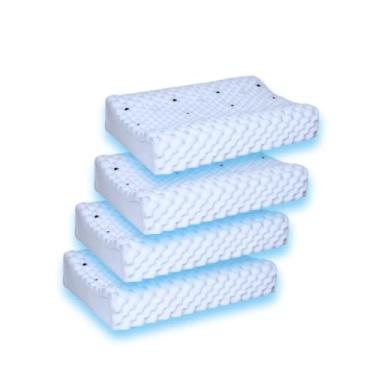 Imagem de kit 4 Travesseiro Cervical Ortopédico com Infravermelho e Magnetico Conforto Anatômico Anti-Ronco SUPPREMO SONO