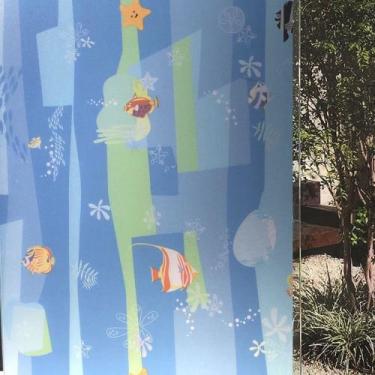 Imagem de Pelicula Adesiva Eletrostatica 3D para Janela de Vidro Jateado Fundo d