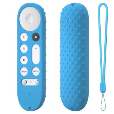 Imagem de Capa de silicone para Google TV Streamer 4K Google TV (4K) Voice Remote 2024 Capa de silicone antiderrapante (azul claro)