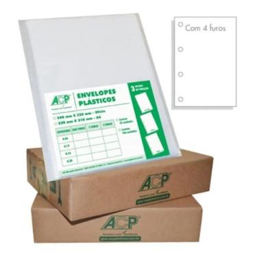 Imagem de Envelope Plástico Ofício 4 Furos Extra Grosso 0.20mm 100 Un. - ACP