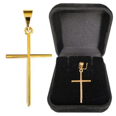 Imagem de Pingente Cruz Crucifixo Para Corrente Semijoia Folheada a Ouro 18k - D
