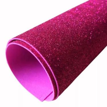 Imagem de Kit 5 Folhas Eva Pink Rosa Glitter Textura Homogênea Lavável - Biatex