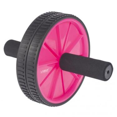 Imagem de Roda de Exercícios Dupla Para Coluna e Abdominal Rosa Liveup