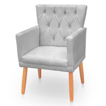 Imagem de Poltrona Capitonê Clássica Confortável para Sala e Quarto Ana Suede - 