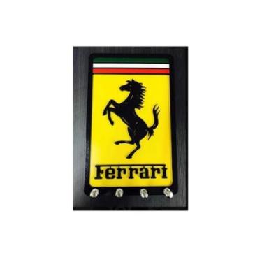 Imagem de Porta Chaves Madeira Mdf Não Esqueça Chaves Ferrari - Casa Nobre