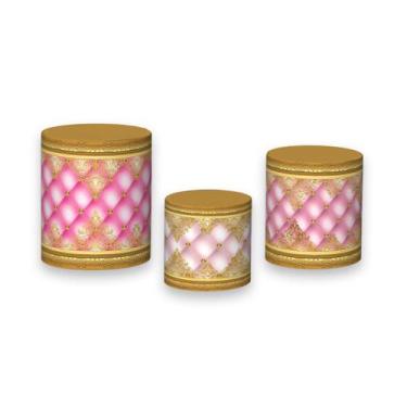 Imagem de Trio De Capa Cilindro - Boneca Rosa Fashion Capitonê 005 - Via Cores