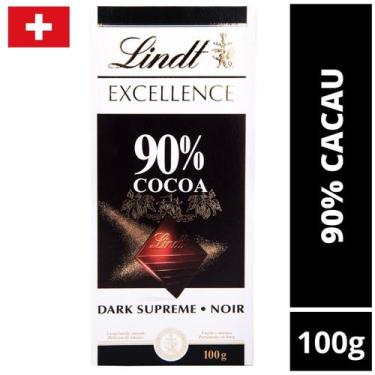 Imagem de 1 Barra, Chocolate, Lindt Excellence, 90% Cacau, 100g