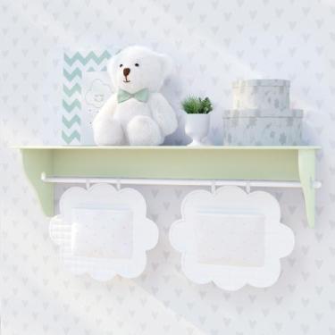 Imagem de Prateleira Porta Fraldas com varão 60cm - Várias cores - era uma vez b