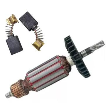 Imagem de Induzido + Escovas De Carvão P/ Martelete Makita Hr2450 110v - BBolte